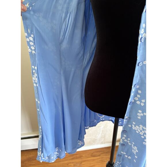 Jack Wills Full Button Down Mini Dress Size 6, Blue White Floral Y2K Cottage 90s - Picture 5 of 12